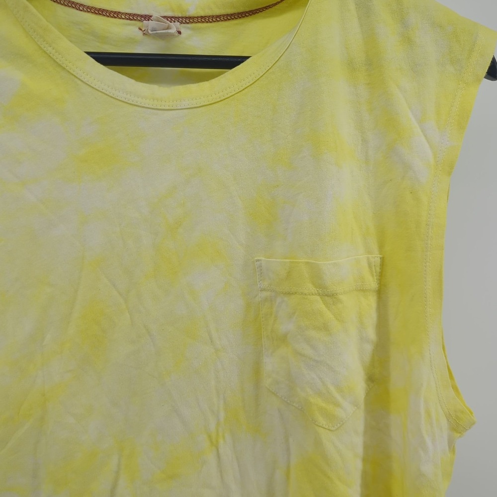 Champion x Todd Snyder Men's Medium Shirt Sleeveless Yellow Made In‎ USA Tie Dye